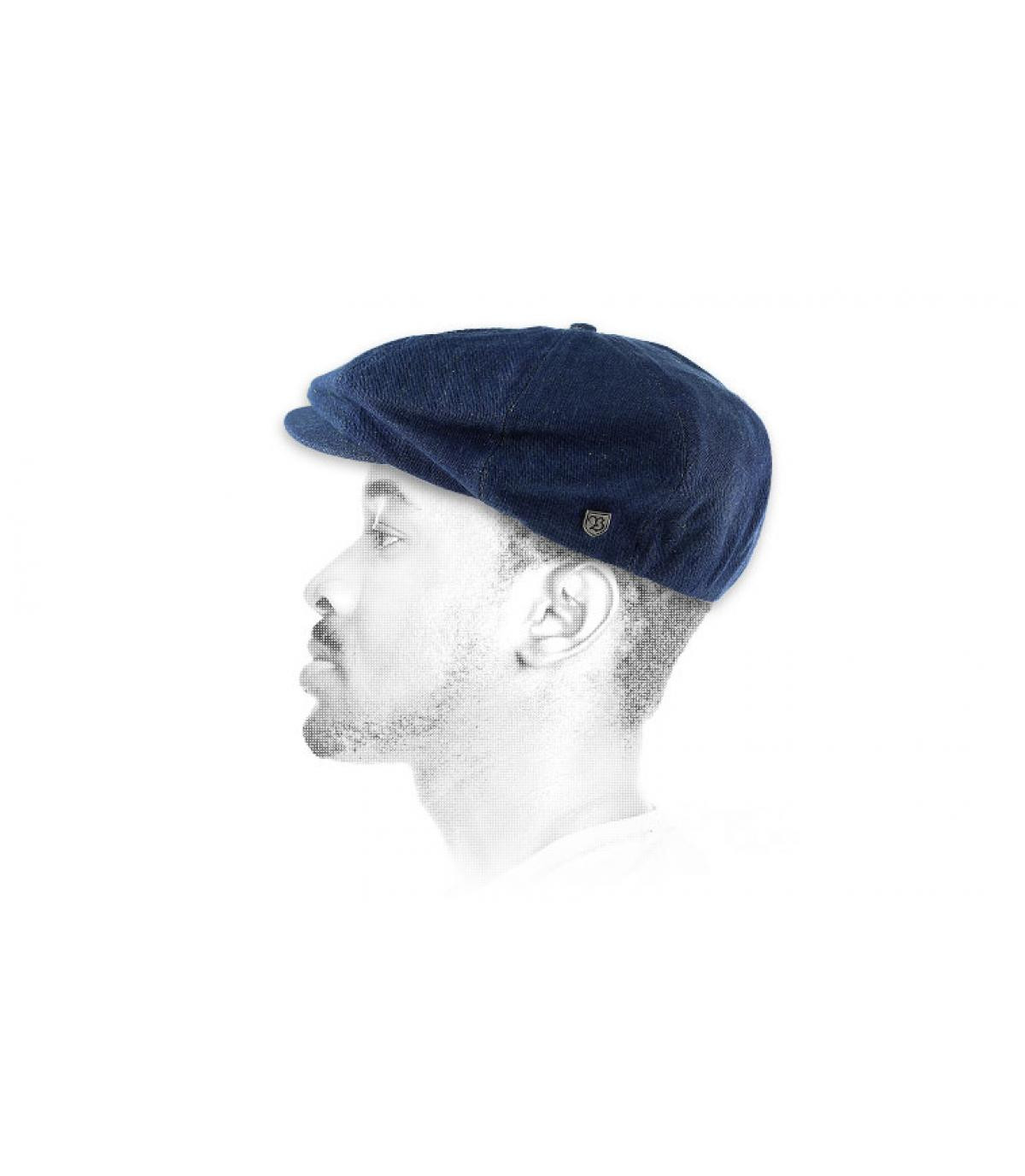 Casquette gavroche jean Brood dark denim